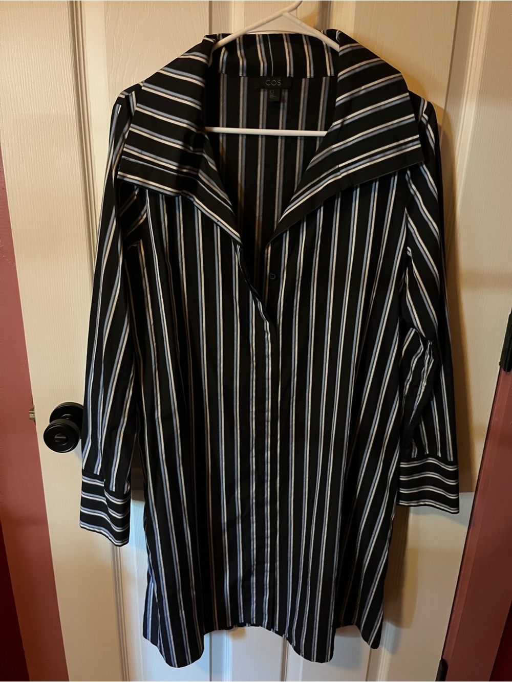 COS Navy Stripe Shirt Dress